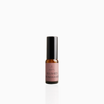 15ml Blushed Rosewater fragrance mist in amber glass bottle with black cap and dusty rose label, photographed on white background